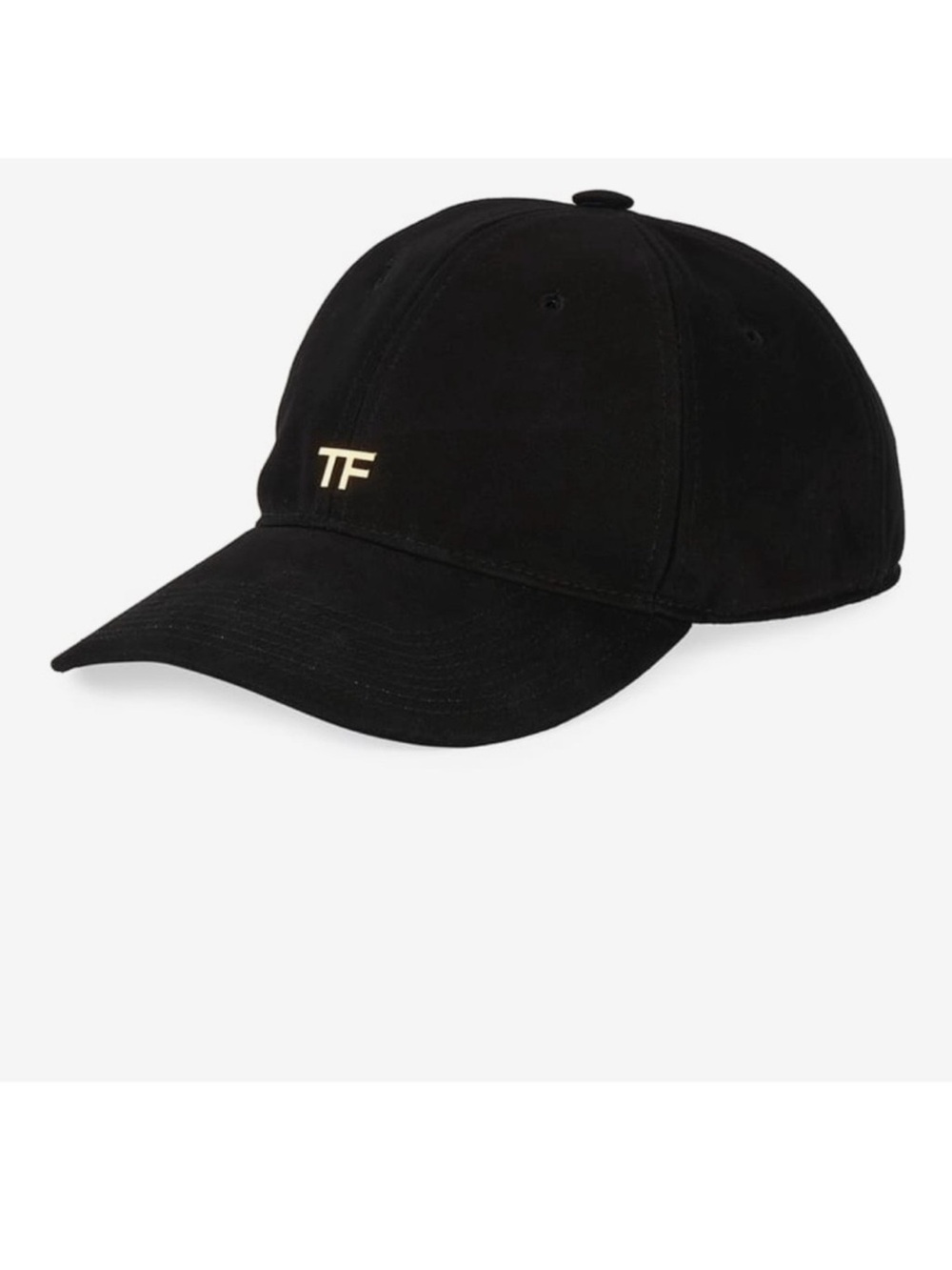 Tom Ford Black Baseball Cap with Gold TF Emblem